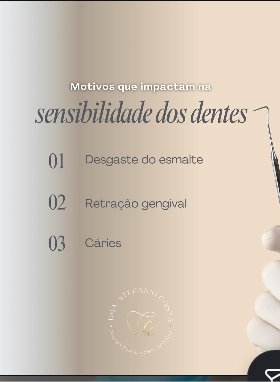 Conteúdo educativo sobre sensibilidade dental